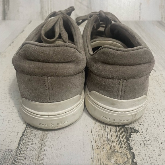 rag & bone Kent Gray Greige Low Top Lace Up Suede Sneakers Size 39.5 US8.5 - Picture 6 of 9